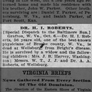 Obituary for H. I. ROBERTS
